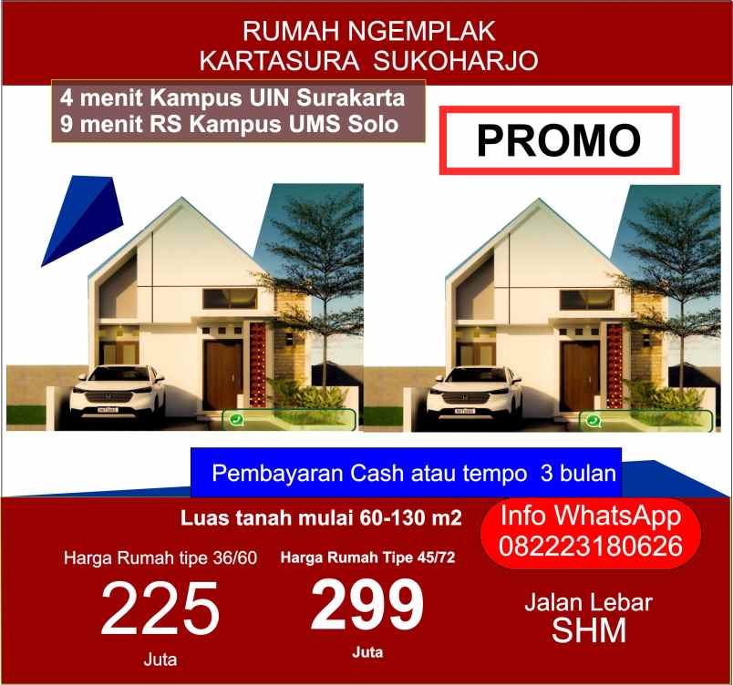 dijual rumah ngemplak kartasura sukoharjo