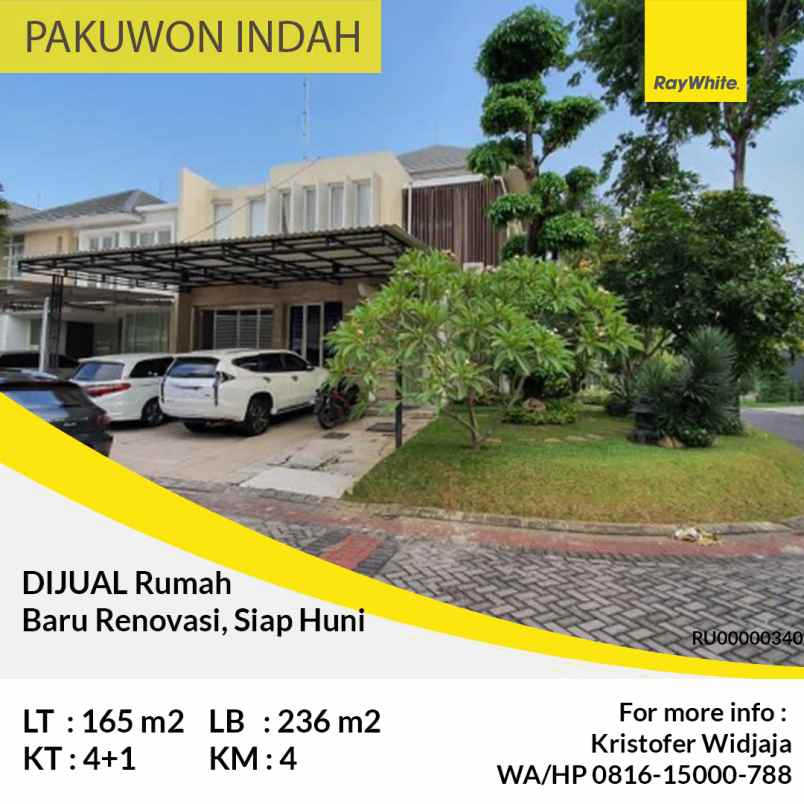 dijual rumah pakuwon indah surabaya