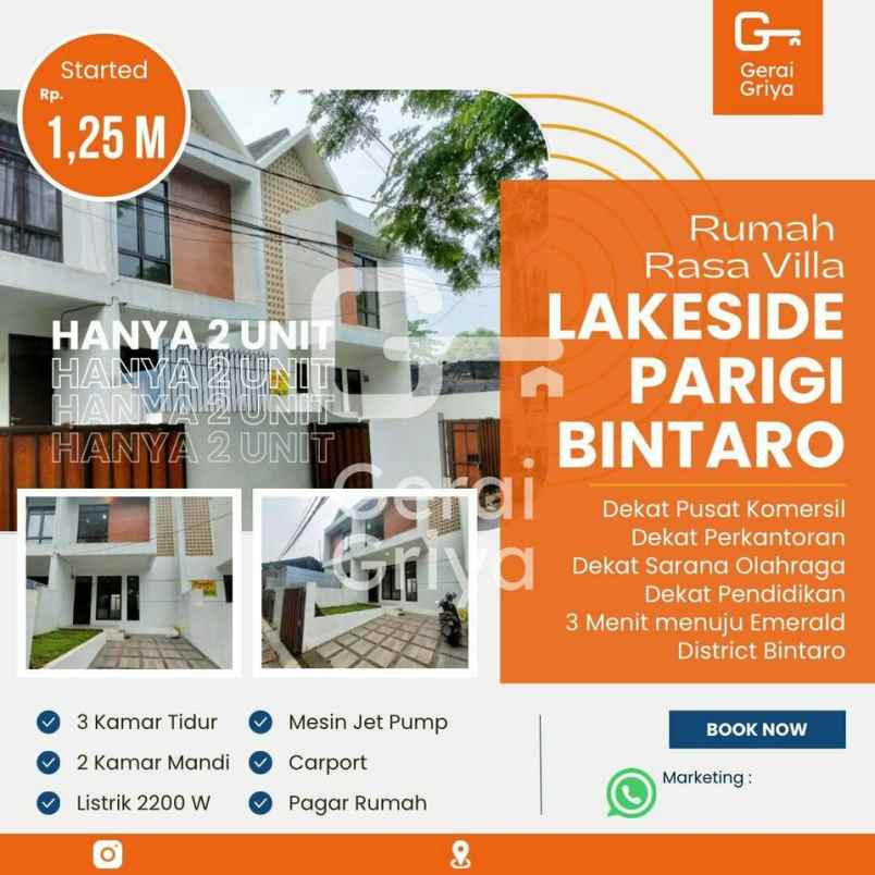 dijual rumah parigi lakeside