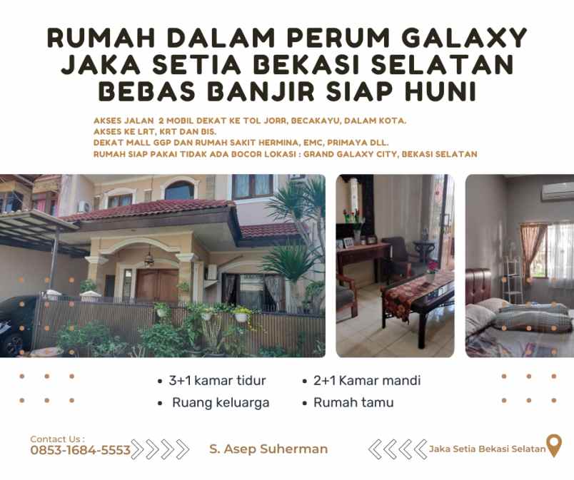 dijual rumah perum galaxy jaka setia bekasi