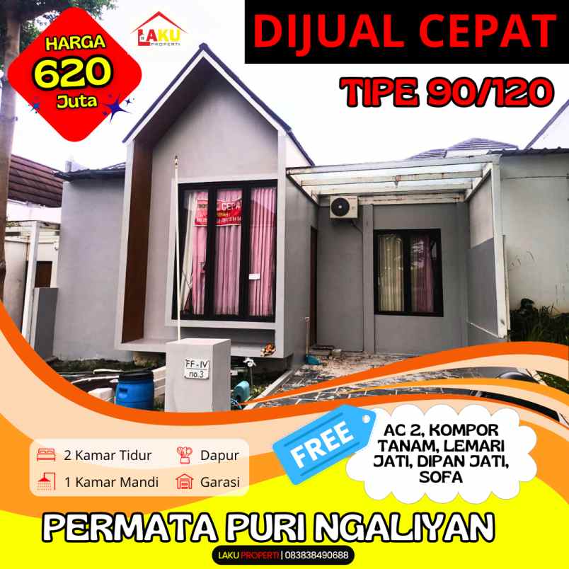 dijual rumah perum permata puri