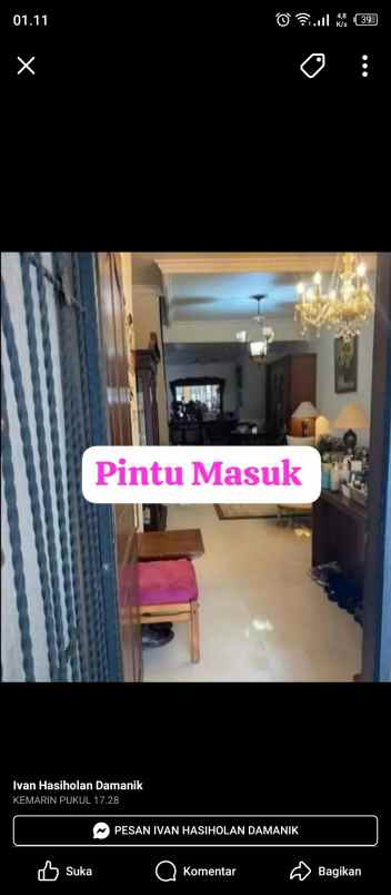 dijual rumah perumahan prima indah