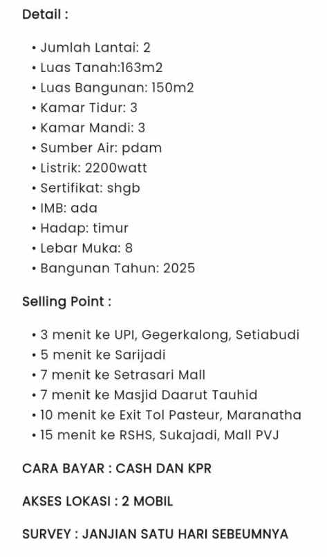 dijual rumah pondok hijau