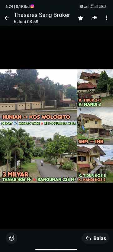 dijual rumah siap huni di wologito semarang