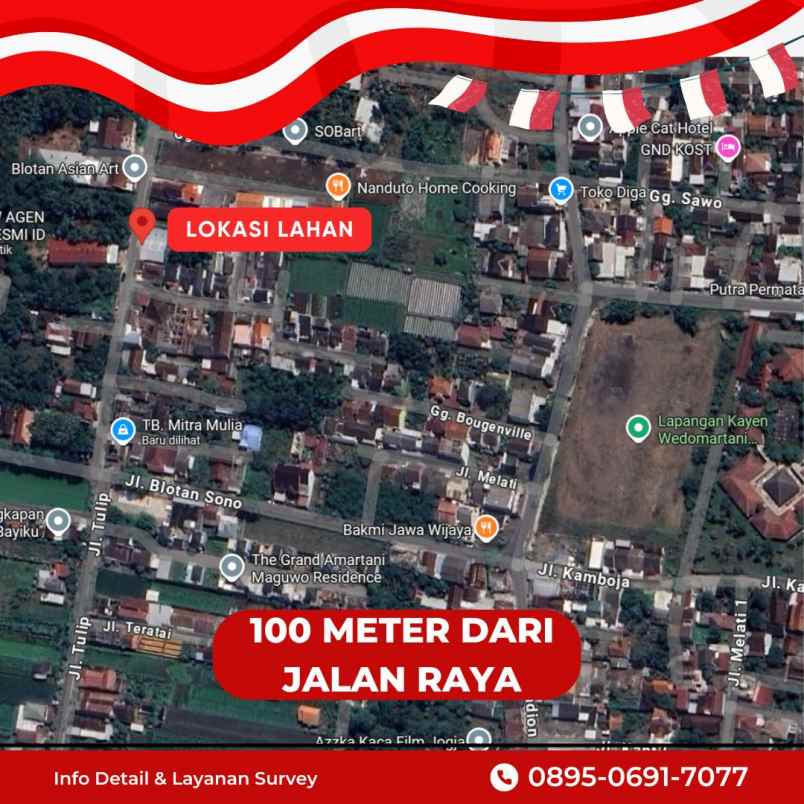 dijual tanah blotan utara stadion