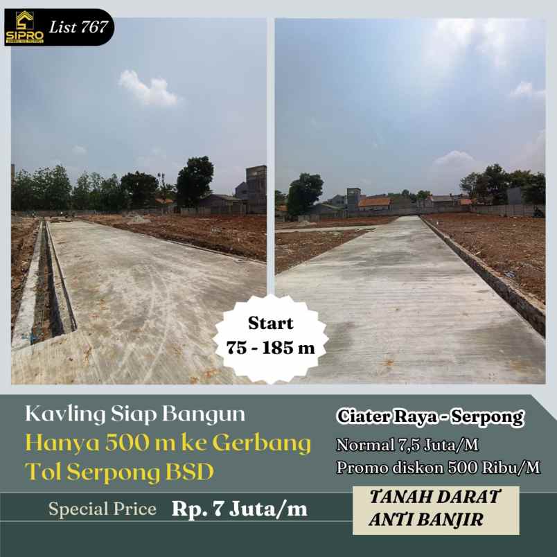 dijual tanah ciater raya serpong tangerang