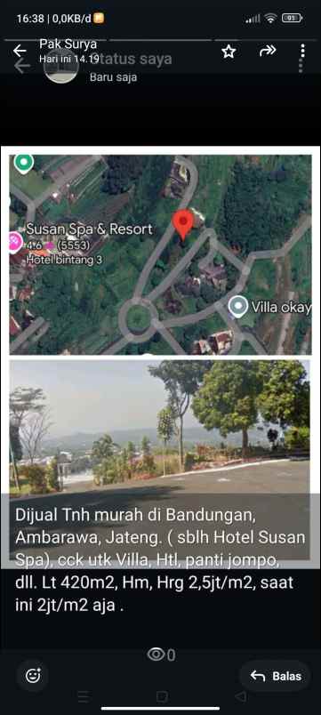 dijual tanah di bandungan kab semarang