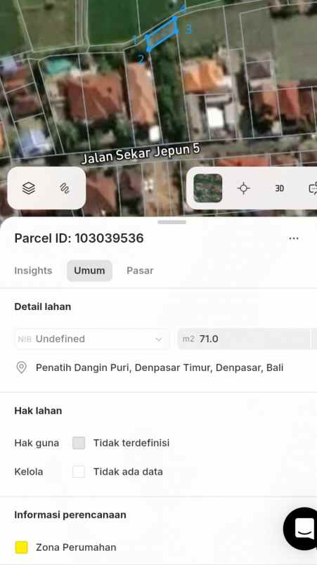 dijual tanah gatsu timur