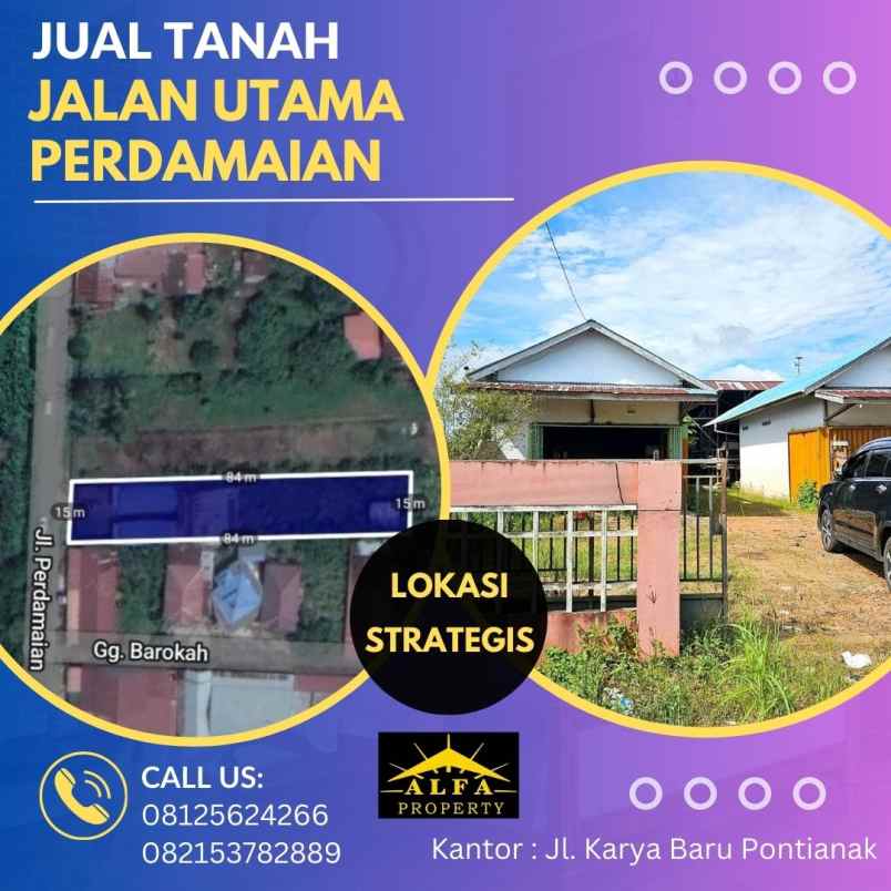 dijual tanah jalan perdamaian kota pontianak