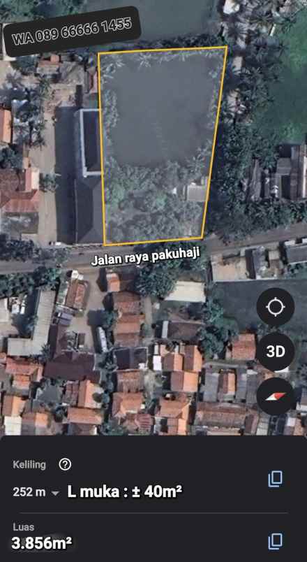 dijual tanah jalan raya pakuhaji