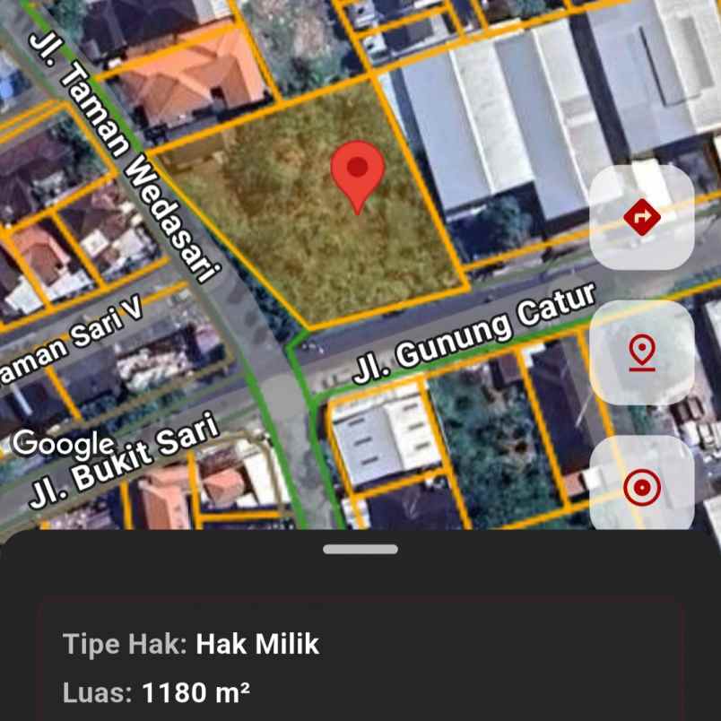 dijual tanah jl bukit sari