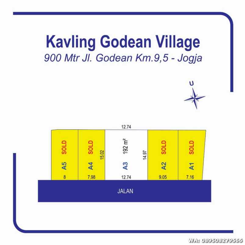 dijual tanah jl godean km 9 area sawah