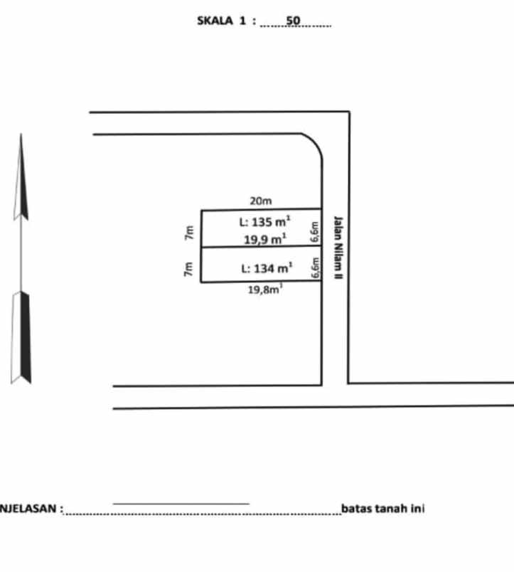 dijual tanah jl nilam ii kranggan kulon