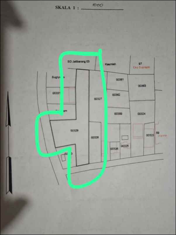 dijual tanah jl raya kaligetas