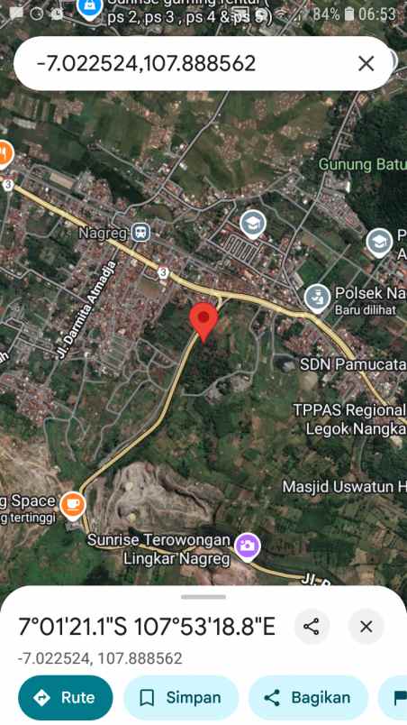 dijual tanah jl raya lingkar nagreg