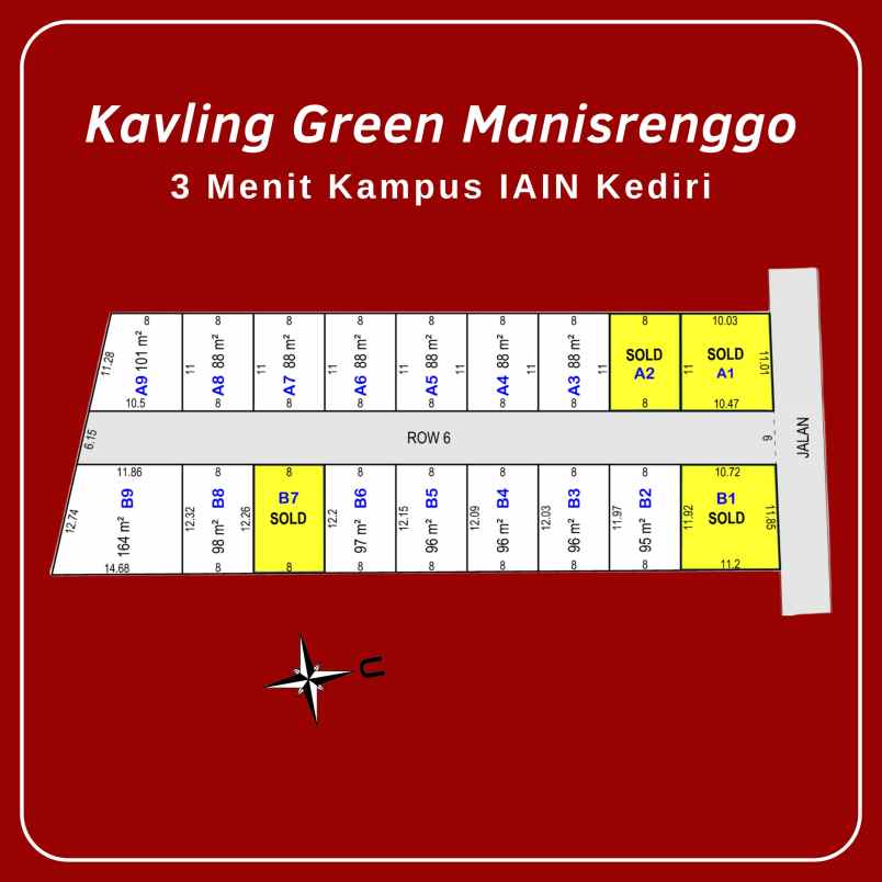 dijual tanah jl sersan suharmaji kota