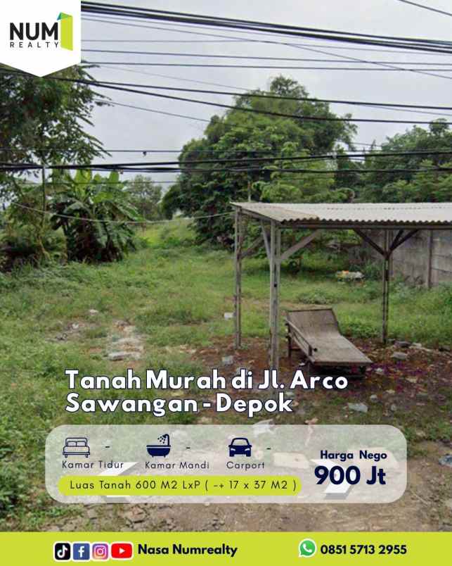 dijual tanah jln arco duren seribu