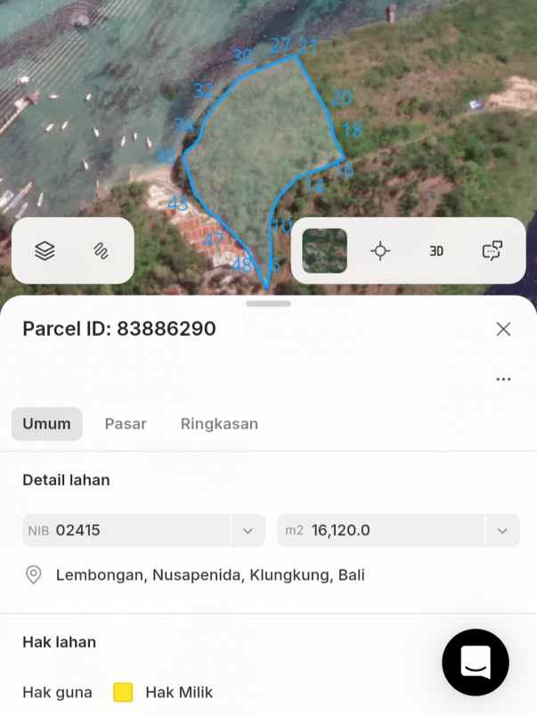 dijual tanah nusa lembongan