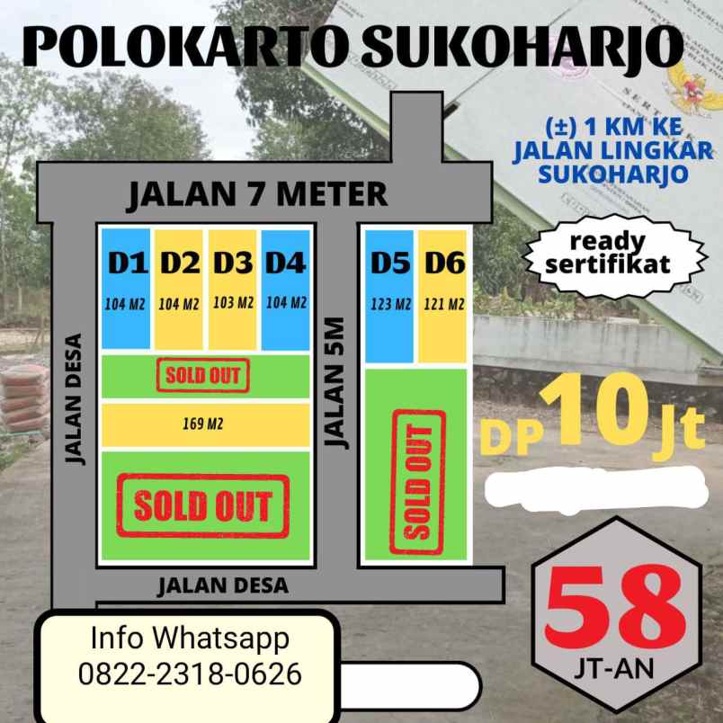 dijual tanah polokarto sukoharjo