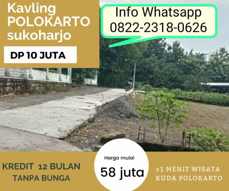 dijual tanah polokarto sukoharjo