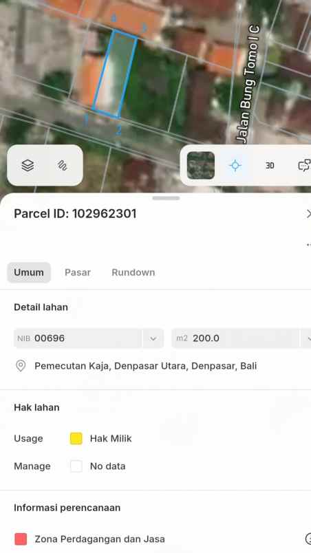 disewakan tanah buluh indah