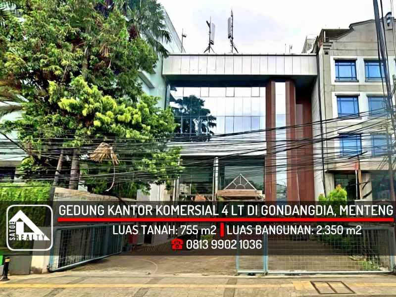 gedung kantor komersial 4 lantai di gondangdia menteng