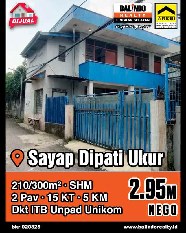 jual cepat murah rumah kost sayap dipatiukur bandung