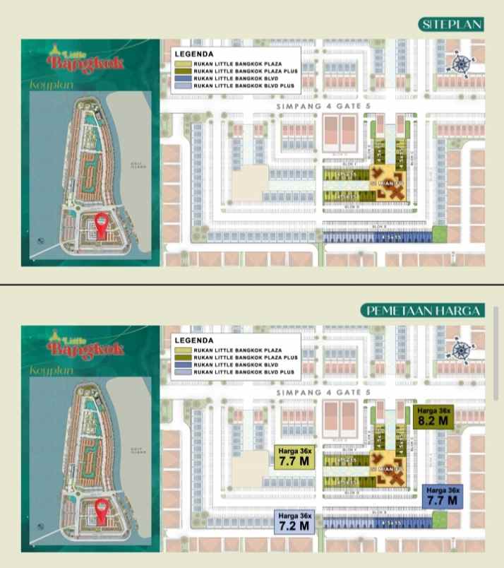 rukan little bangkok plaza pik2 harga perdana