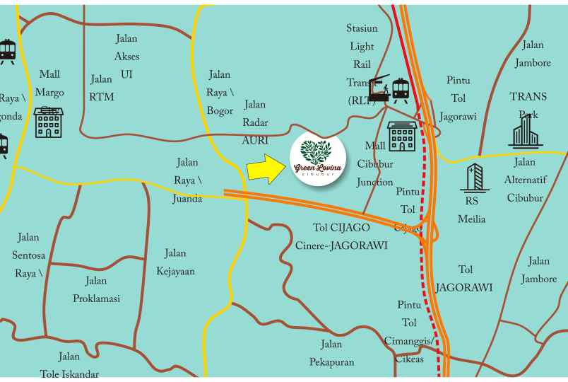 ruko pinggir jalan radar auri cimanggis harga perdana