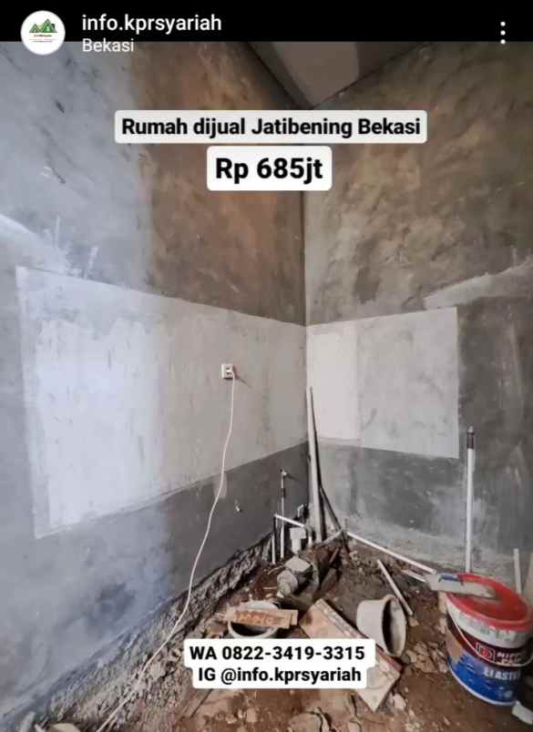 rumah 1lantai jatibening dekat caman bekasi