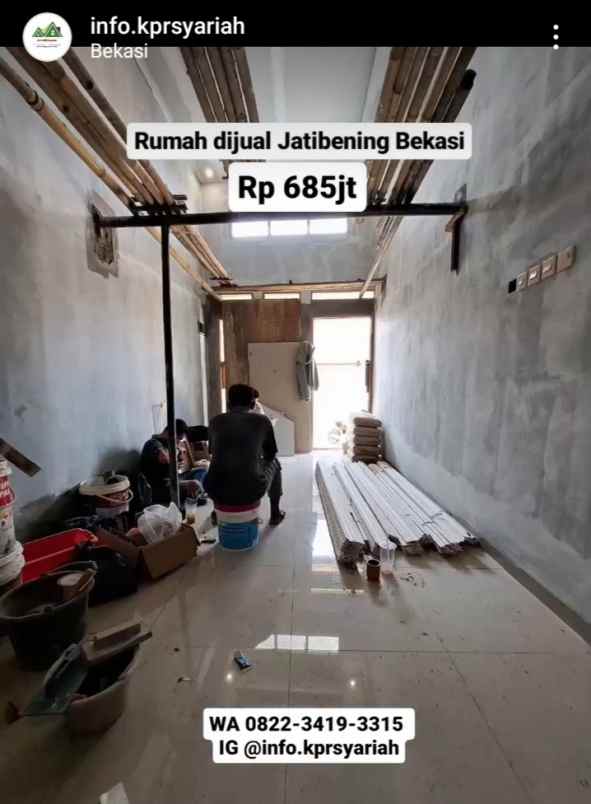 rumah 1lantai jatibening dekat caman bekasi