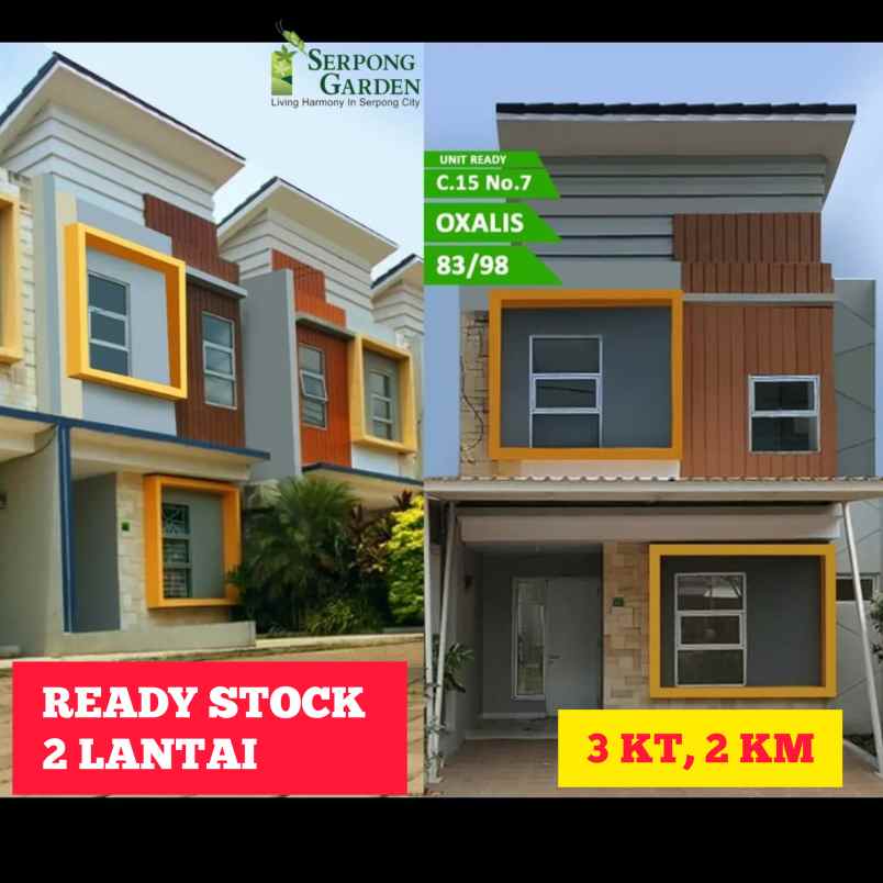 rumah 2 lantai ready stock siap huni dekat stasiun bsd