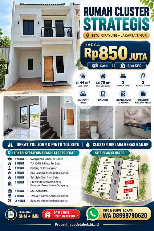 rumah cipayung setu jakarta timur cluster 2 lantai