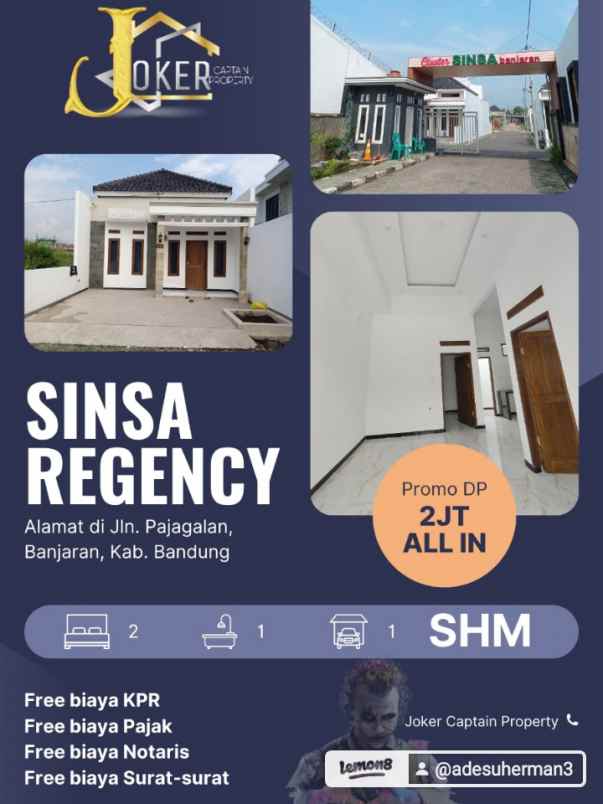 rumah cluster dijual skema kpr tanpa dp all in 2 juta