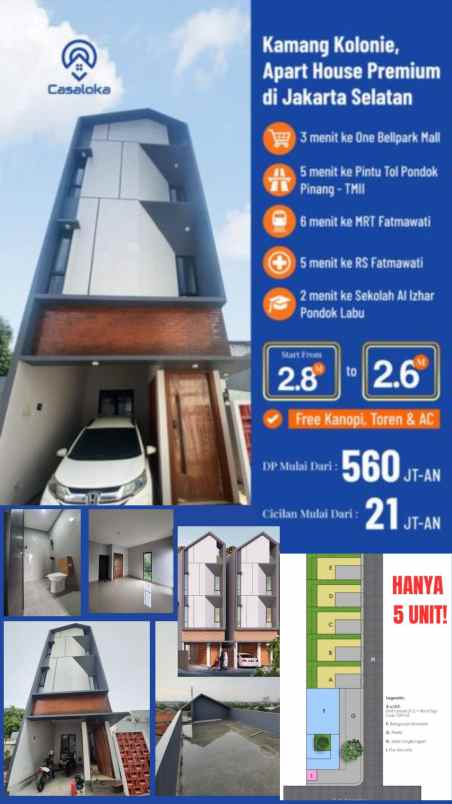 rumah modern tiga lantai di jakarta selatan