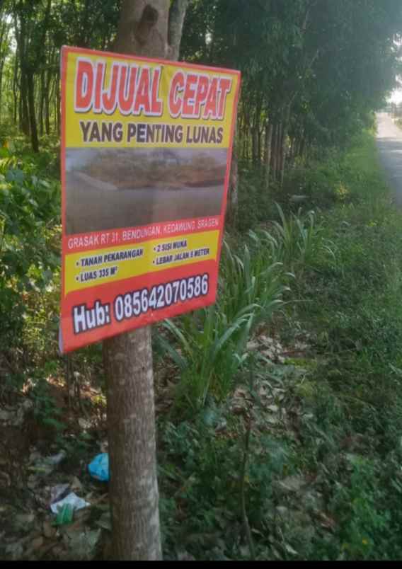 tanah dua sisi penting lunas