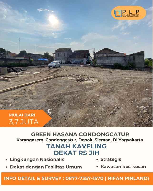 tanah kaveling mulai 3 7 jt m2 di condongcatur sleman