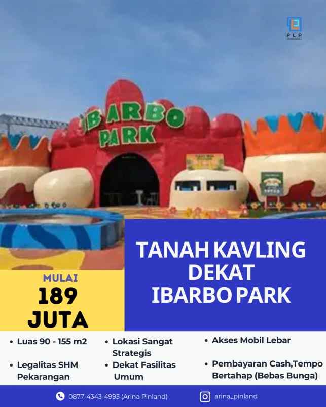 tanah kavling 189 juta dekat ibarbo park