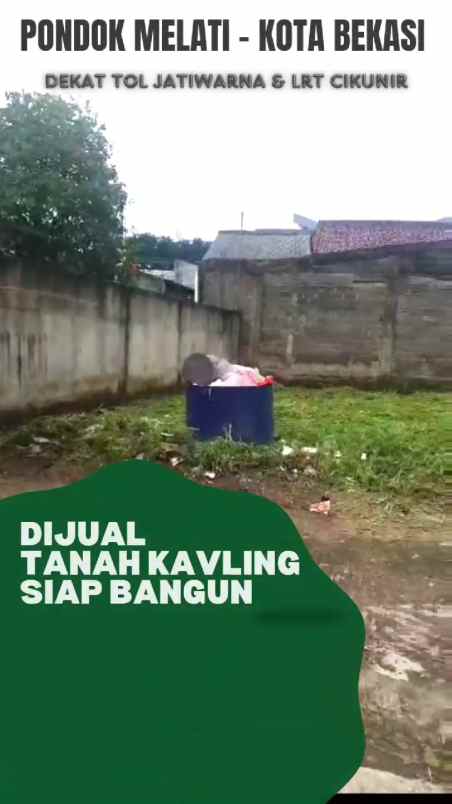 tanah kavling shm pondok melati bekasi bebas banjir