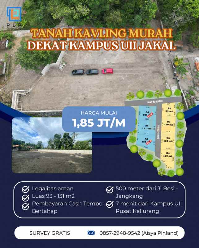tanah kavling strategis 7 menit dari kampus uii jakal