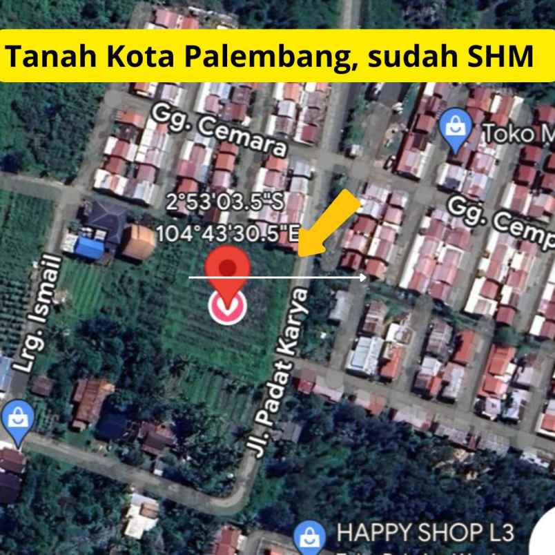 tanah siap bangun di talang jambe jalan padat karya