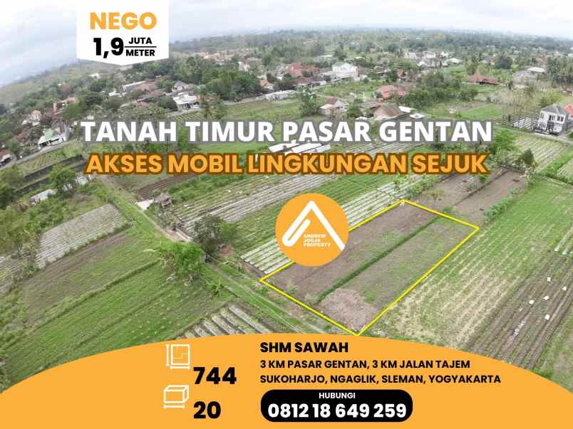 tanah timur pasar gentan akses mudah harga murah