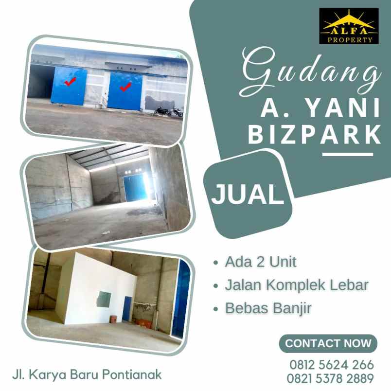 alfa property gudang a yani bizpark kota pontianak