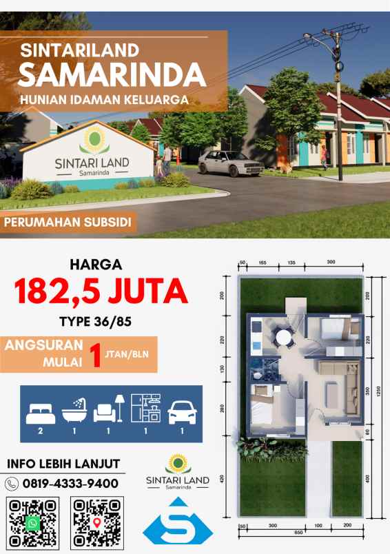 bisa diangsur hubungi rumah subsidi murah samarinda