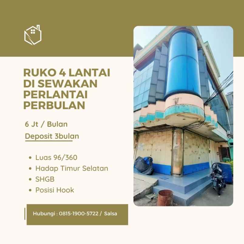 di sewa ruko perlantai murah