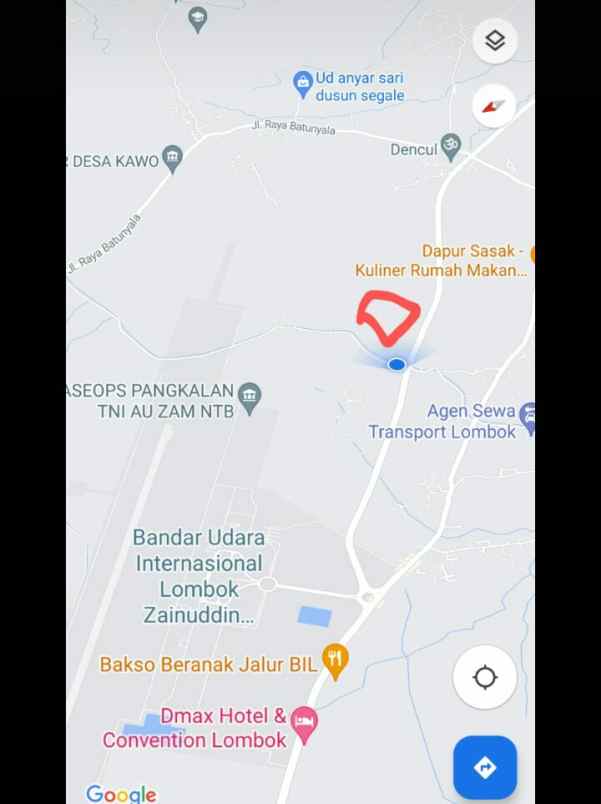 dijual cepat tanah di dekat bandara int lombok tengah