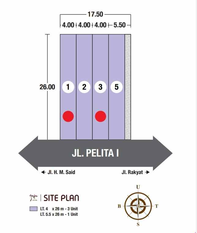 dijual ruko gudang kantor jalan pelita 1 sutomo