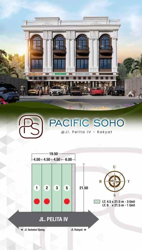 dijual ruko gudang kantor jalan pelita 4 sutomo