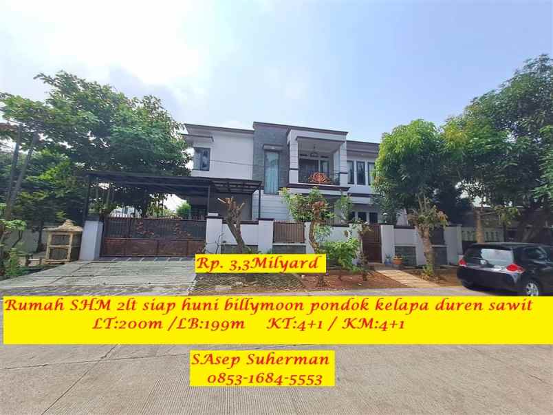 dijual rumah billymoon duren sawit