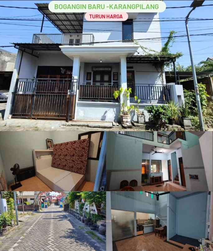 dijual rumah bogangin baru karangpilang